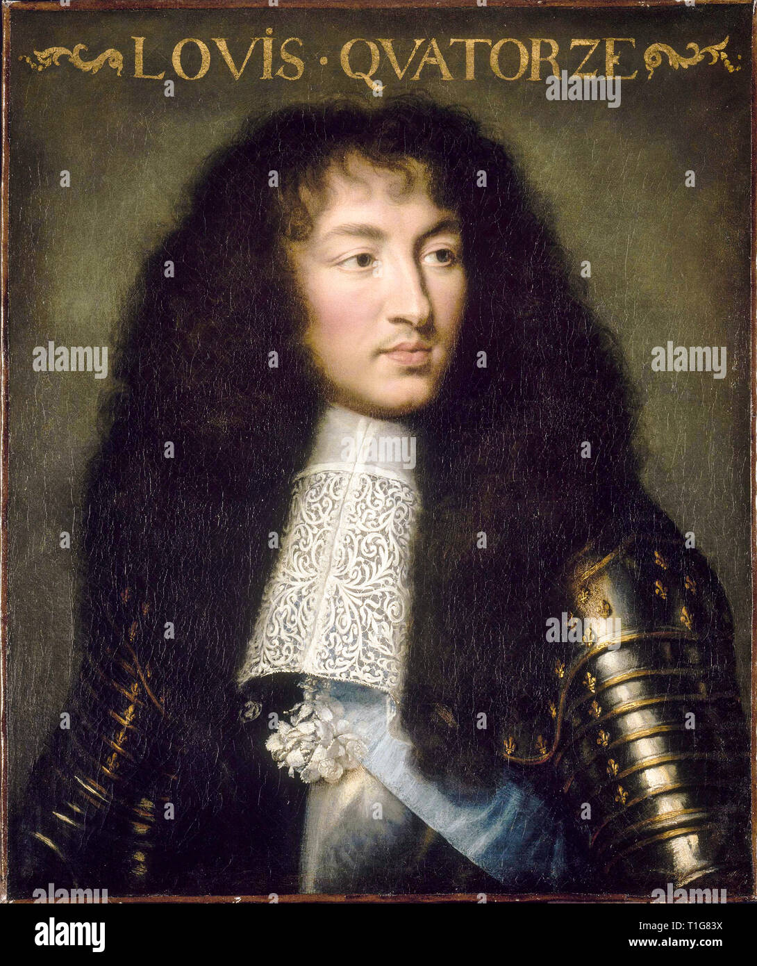 Louis XIV, King of France and Navarre (1638-1715), portrait painting, Charles Le Brun, c. 1662 Stock Photo