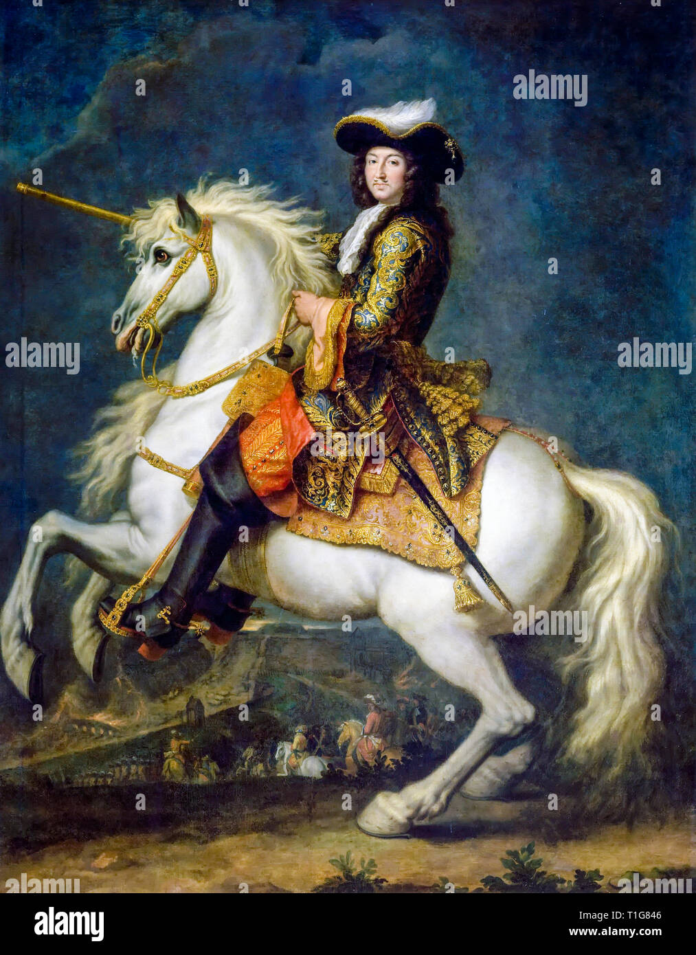 Equestrian portrait of Louis XIV of France (1638-1715), René-Antoine Houasse, circa 1674 Stock Photo