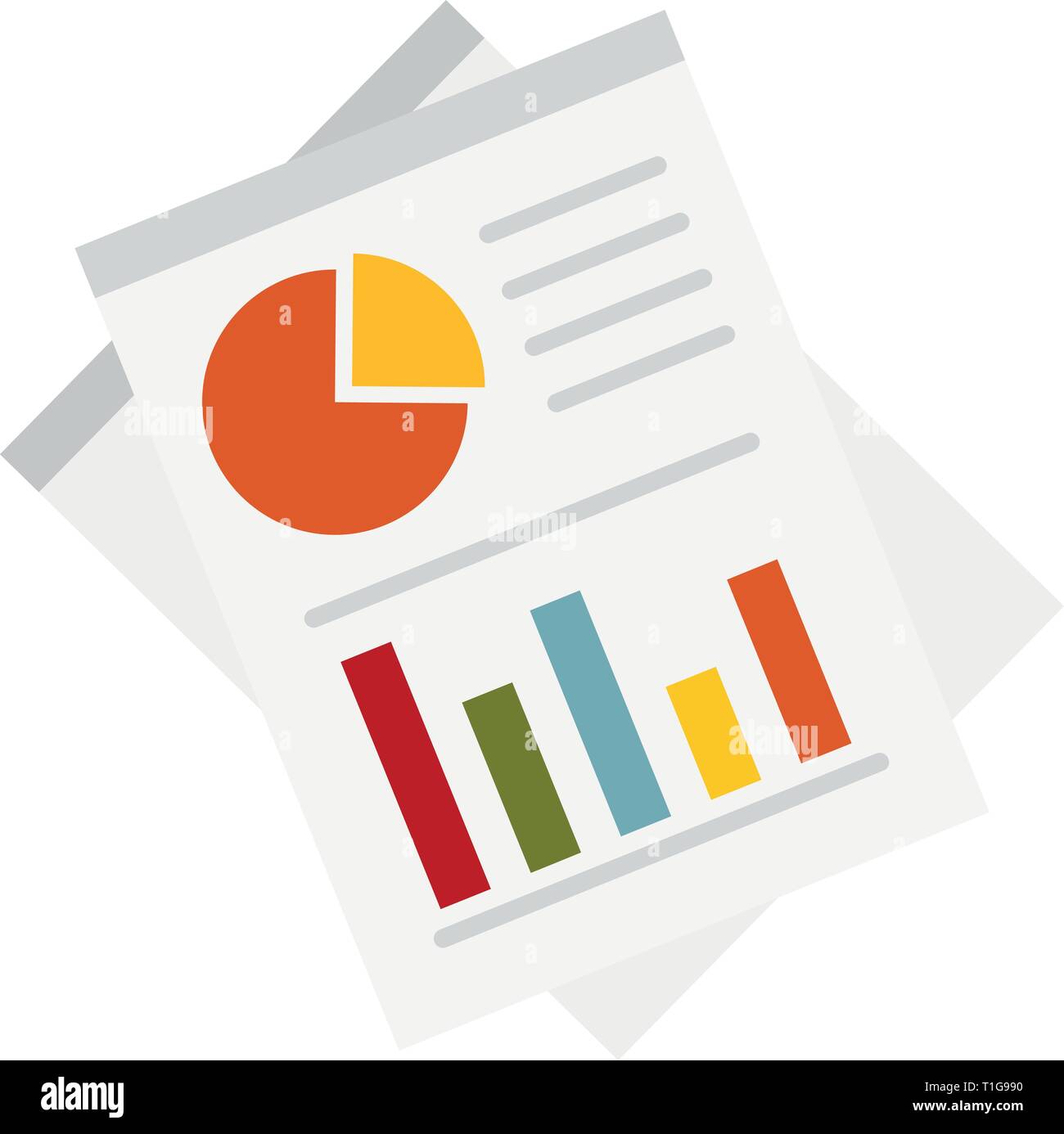 Graph papers icon. Flat illustration of graph papers vector icon for web design Stock Vector