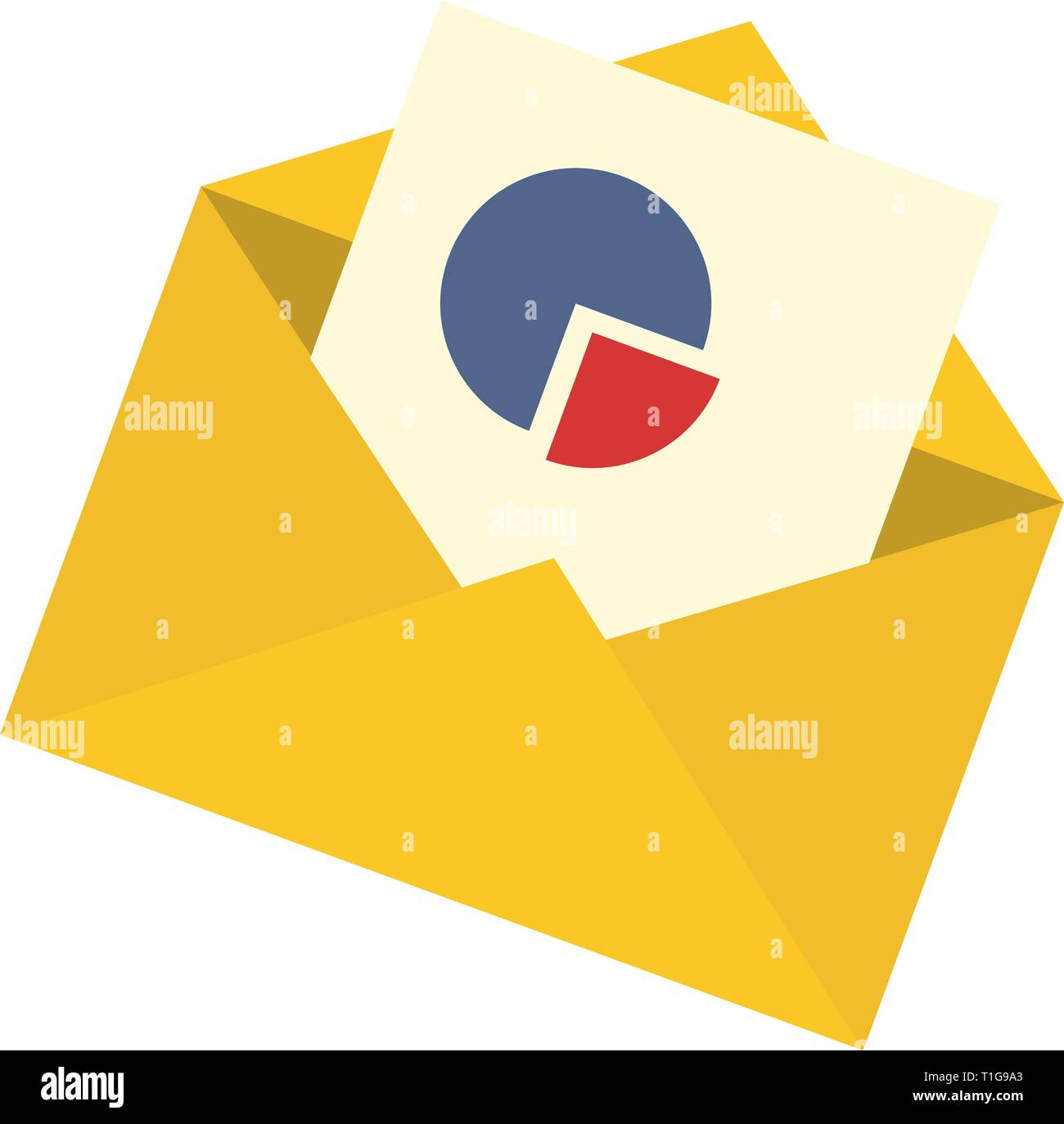 Graph email icon. Flat illustration of graph email vector icon for web ...