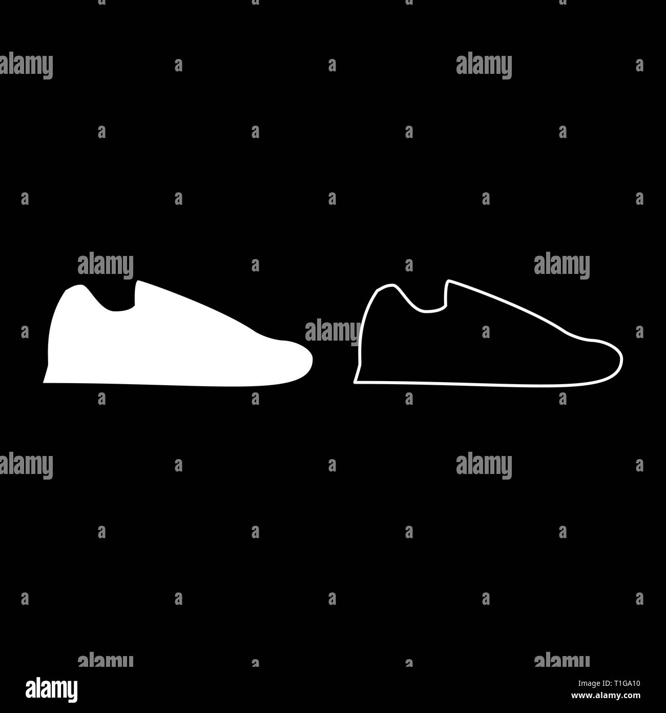 Running shoes Sneakers Sport shoes Run shoe icon set white color vector ...