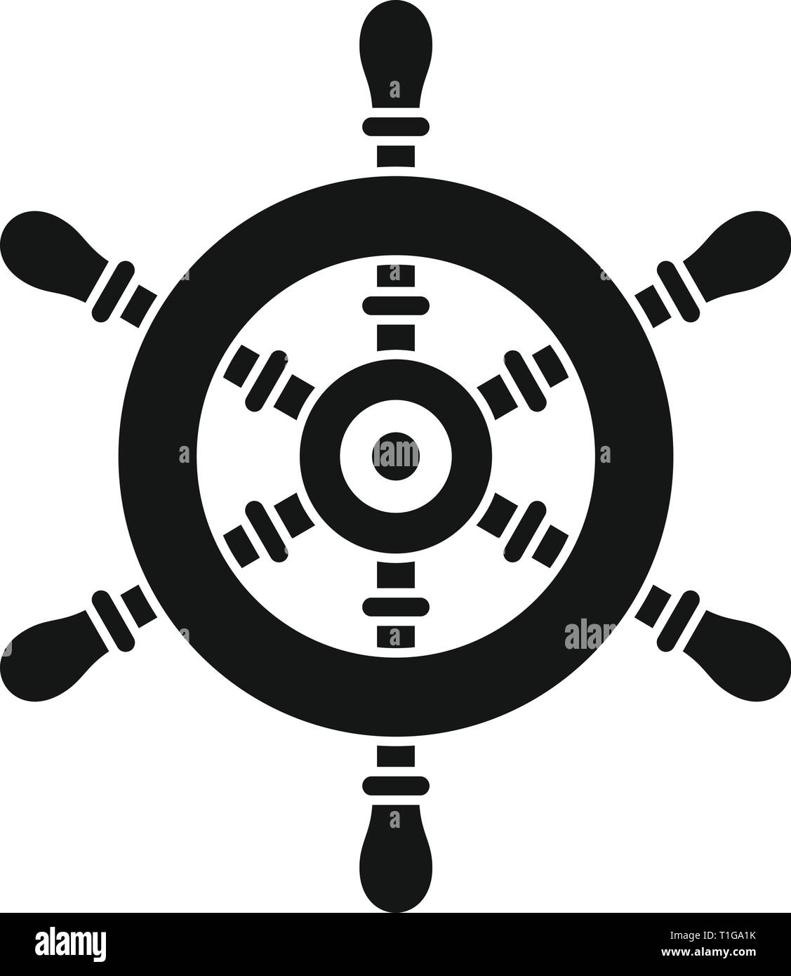 Ship steering wheel icon. Simple illustration of ship steering wheel vector icon for web design