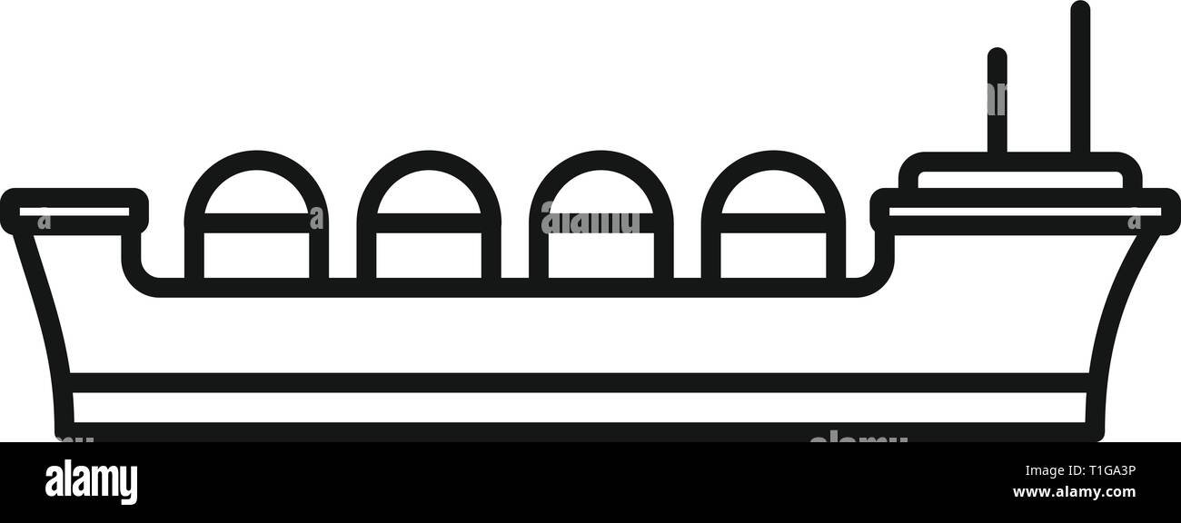 Oil tanker ship icon. Outline oil tanker ship vector icon for web design isolated on white background Stock Vector