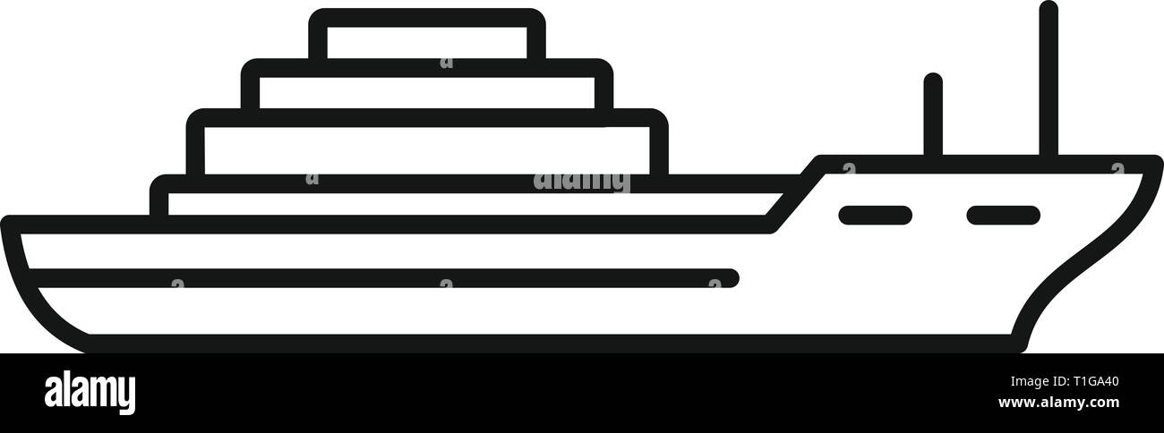Cargo ship icon. Outline cargo ship vector icon for web design isolated ...