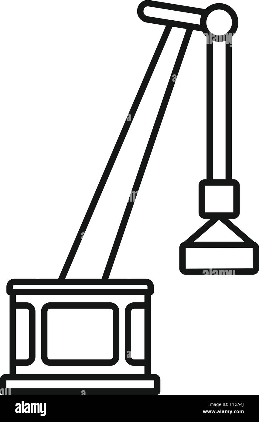Port crane icon. Outline port crane vector icon for web design isolated ...
