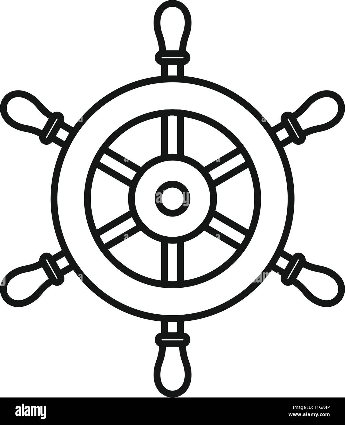 Ship steering wheel icon. Outline ship steering wheel vector icon for