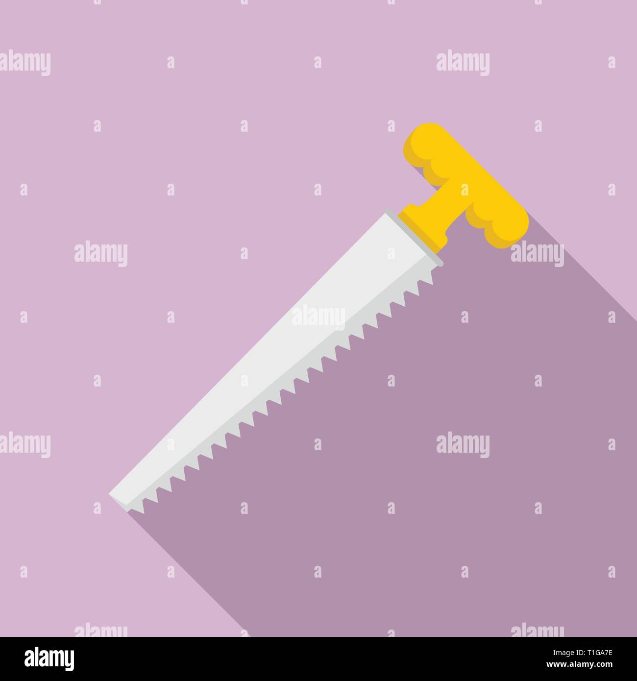Hand hunting saw icon. Flat illustration of hand hunting saw vector
