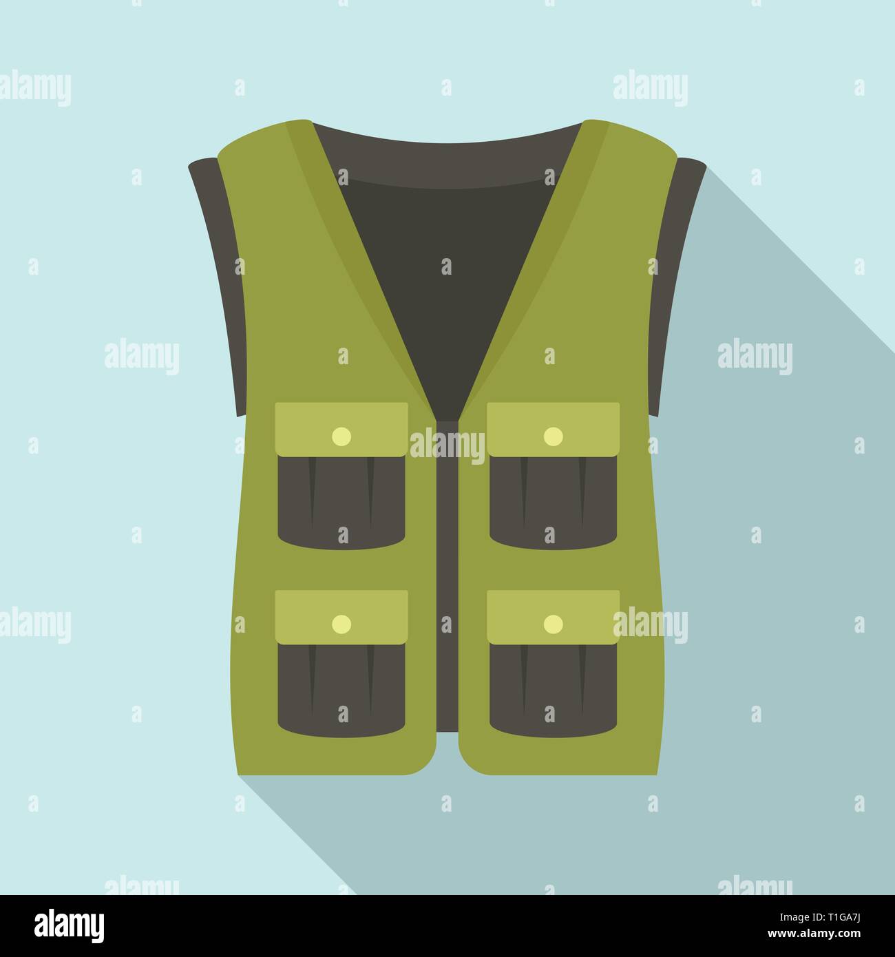 Hunter vest icon. Flat illustration of hunter vest vector icon for web ...