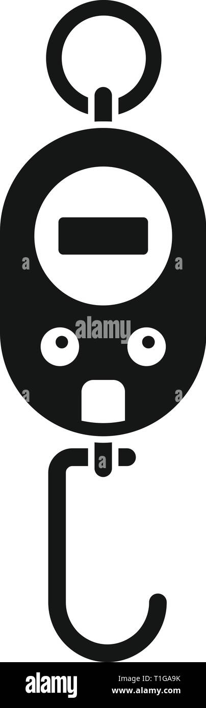 Digital hand scales icon. Simple illustration of digital hand scales ...