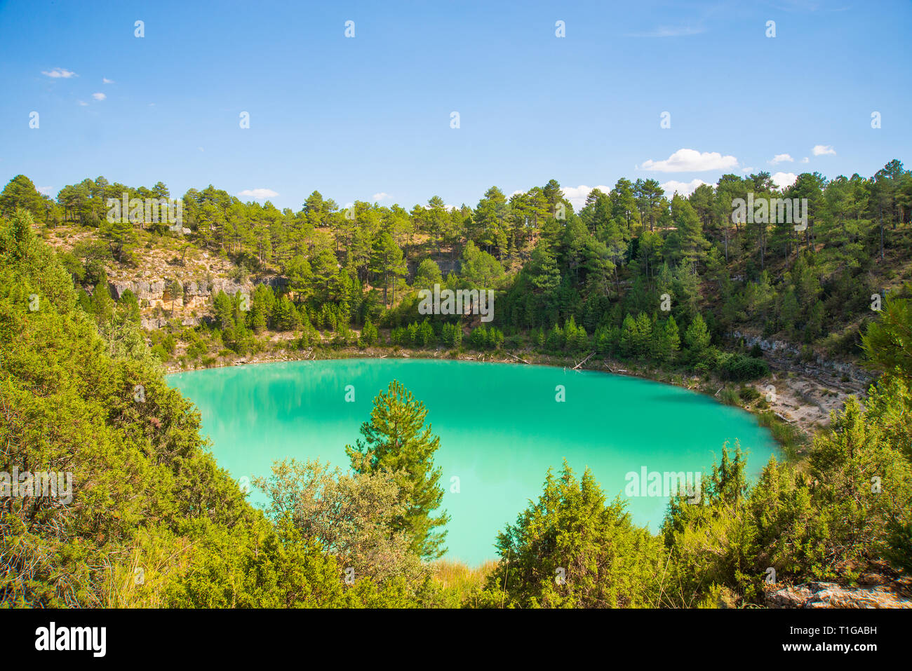 La Gitana lake. Cañada del Hoyo, Cuenca province, Castilla La Mancha, Spain. Stock Photo