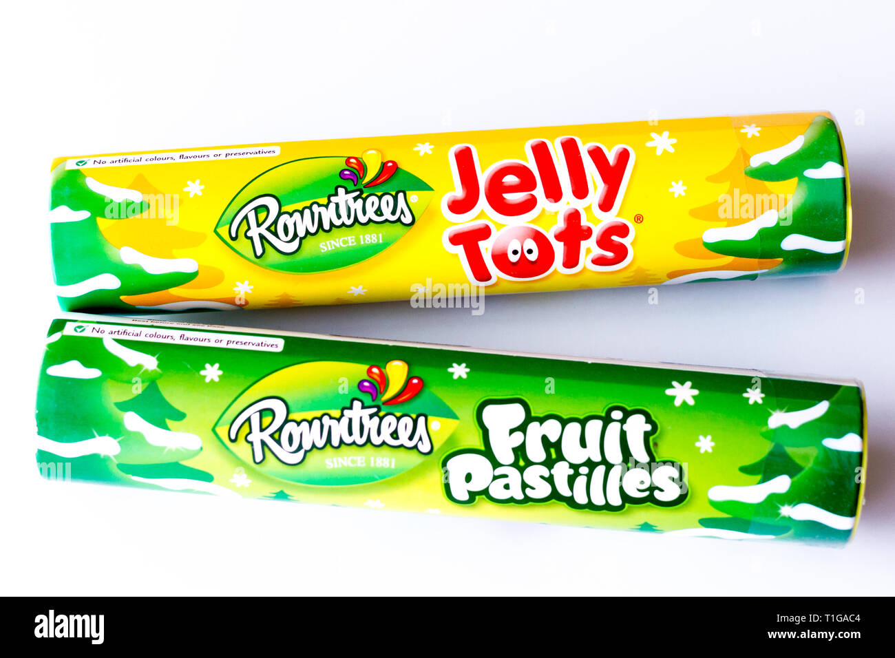 Tubes of Rowntrees Jelly Tots and Fruit Pastilles Stock Photo - Alamy