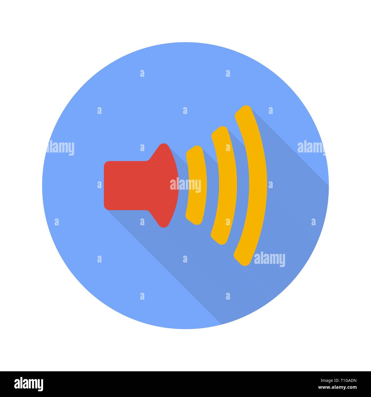 Sound symbol on white background. flat icon Stock Vector