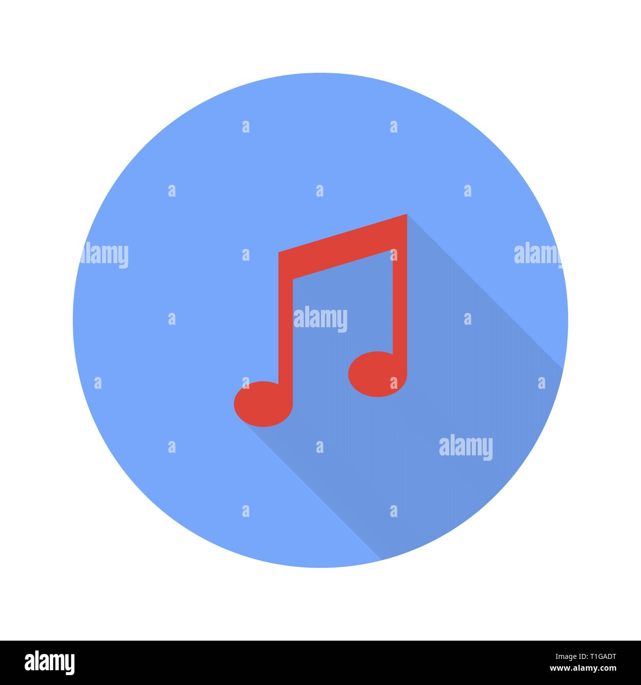 Musical note on a white background. flat icon Stock Vector