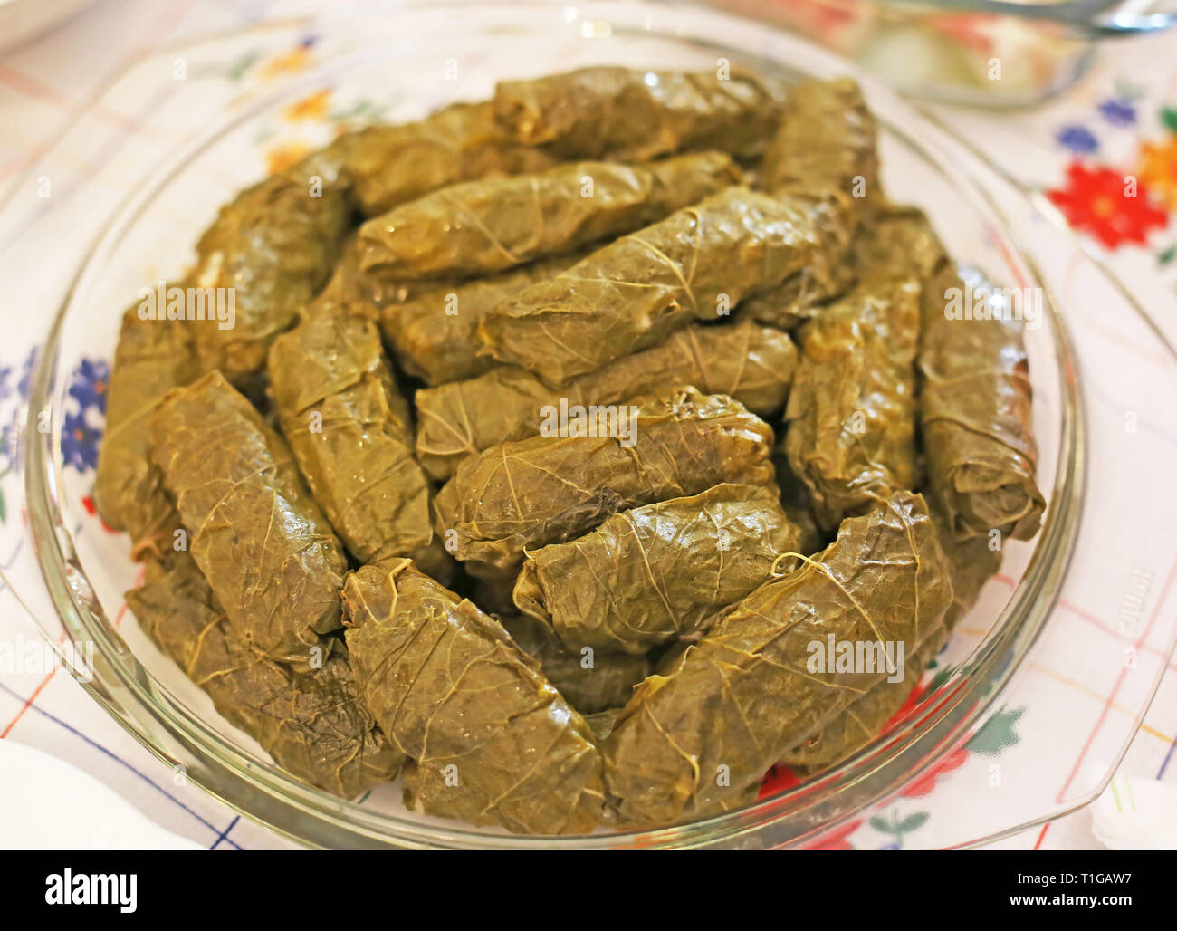 rice wrapped in grape leaves traditional greek food called dolmadakia green vine leaves with