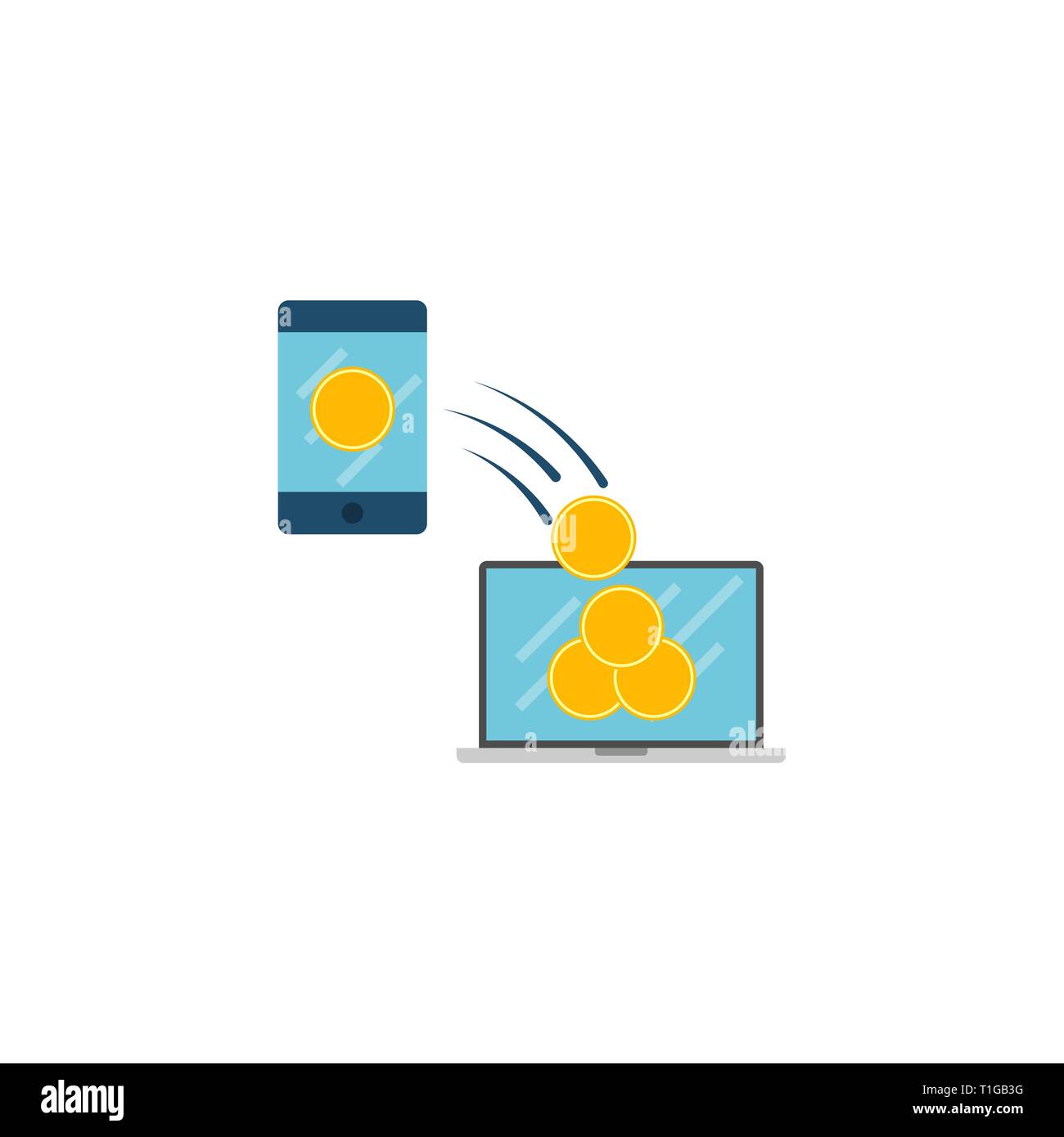 Transaction Concept. Transaction Concept Vector Flat Icon Isolated on White Background. Stock Vector