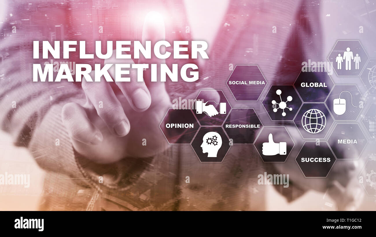 Influencer Back Ground Creating Influencer marketing concept in business. Technology, Internet and ...