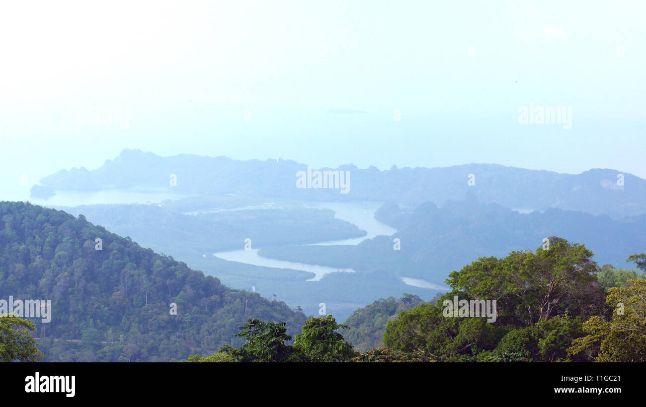 Gunung Raya KEDAH, LANGKAWI, MALAYSIA - APR 09th, 2015: View from the top of Gunung ...