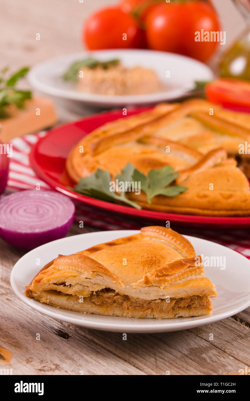 Spanish tuna pie Stock Photo Alamy