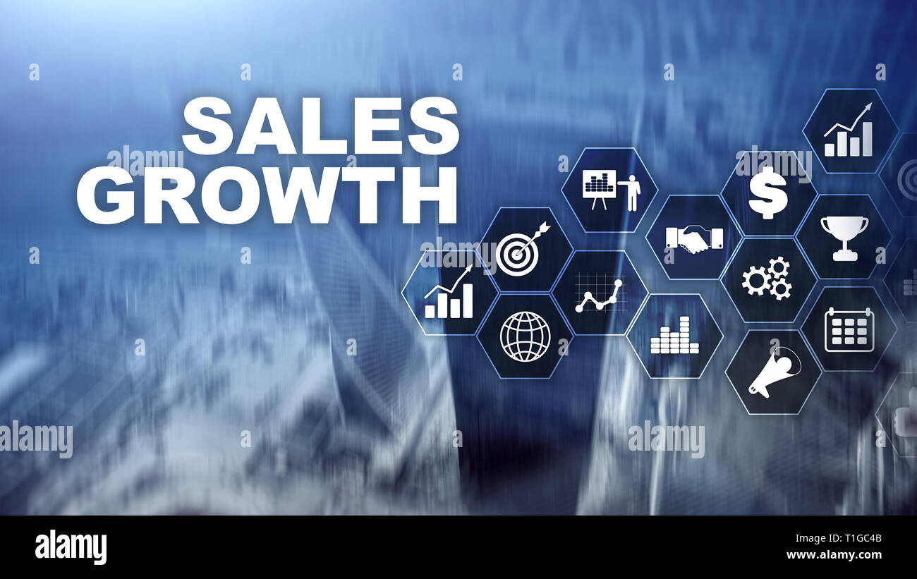 Chart growth concept. Sales increase, marketing strategy. Double exposure with business graph Stock Photo