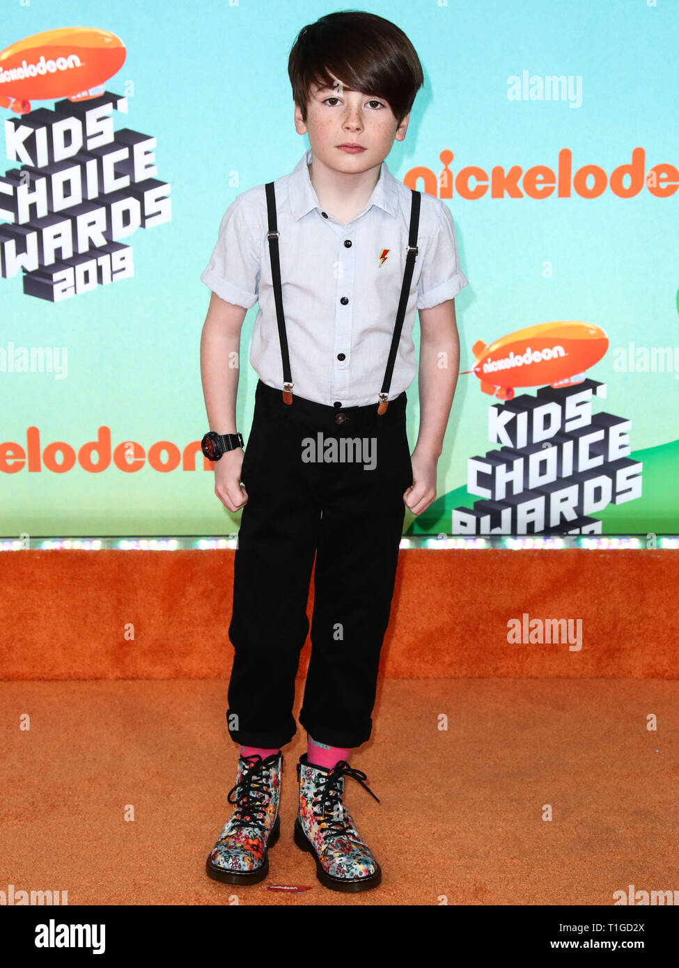 LOS ANGELES, CA, USA - MARCH 23: Paxton Booth arrives at Nickelodeon's ...