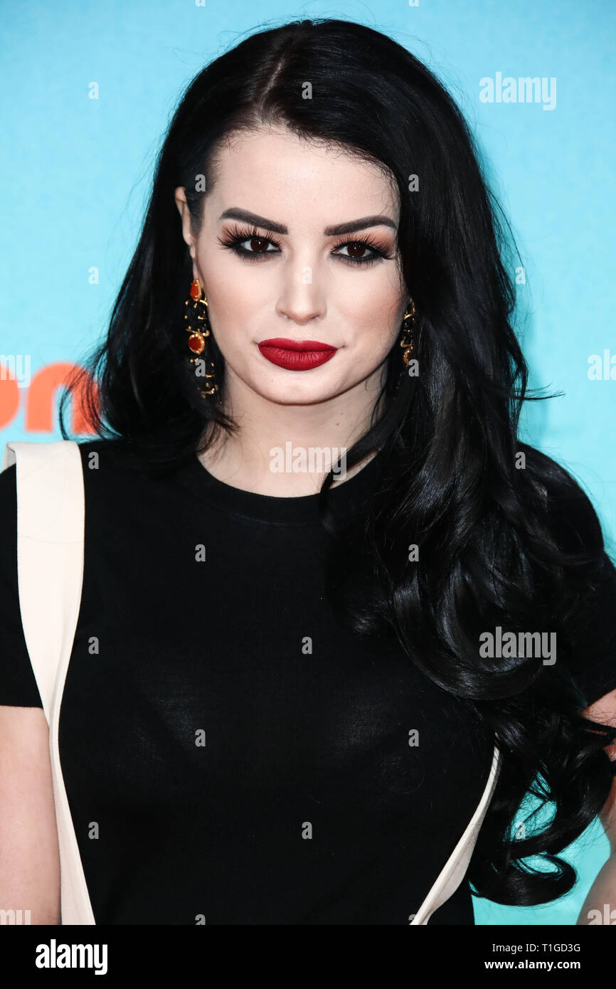 LOS ANGELES, CA, USA - MARCH 23: Paige arrives at Nickelodeon's 2019 Kids' Choice Awards held at the USC Galen Center on March 23, 2019 in Los Angeles, California, United States. (Photo by Xavier Collin/Image Press Agency) Stock Photo