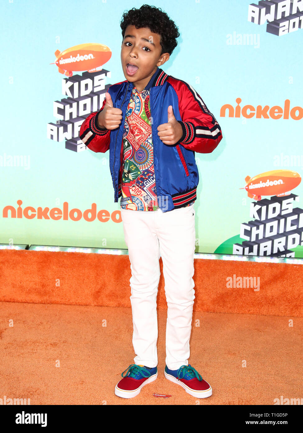 LOS ANGELES, CA, USA - MARCH 23: Micah Abbey arrives at Nickelodeon&rsquo;s