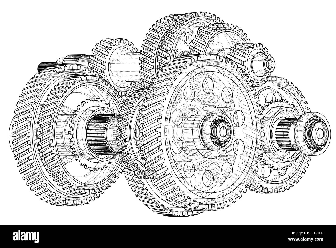 Outline gearbox concept. Vector Stock Vector Image & Art Alamy
