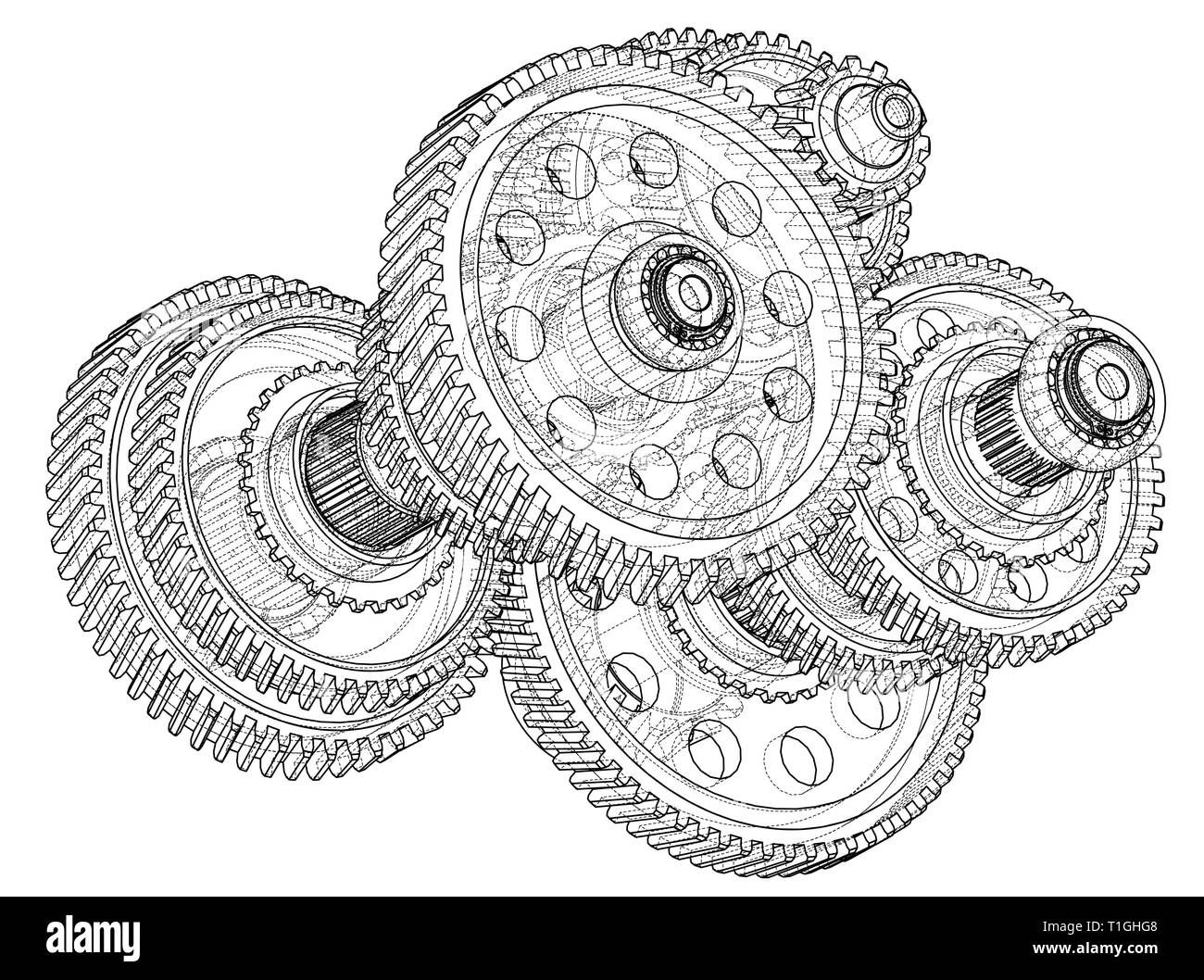 Outline gearbox concept. Vector Stock Vector Image & Art - Alamy