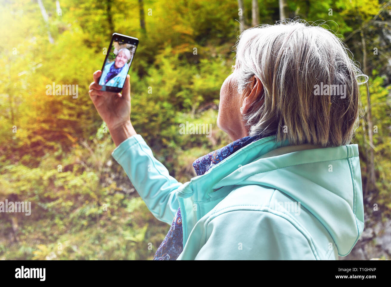 Selfie of older woman hi-res stock photography and images - Alamy