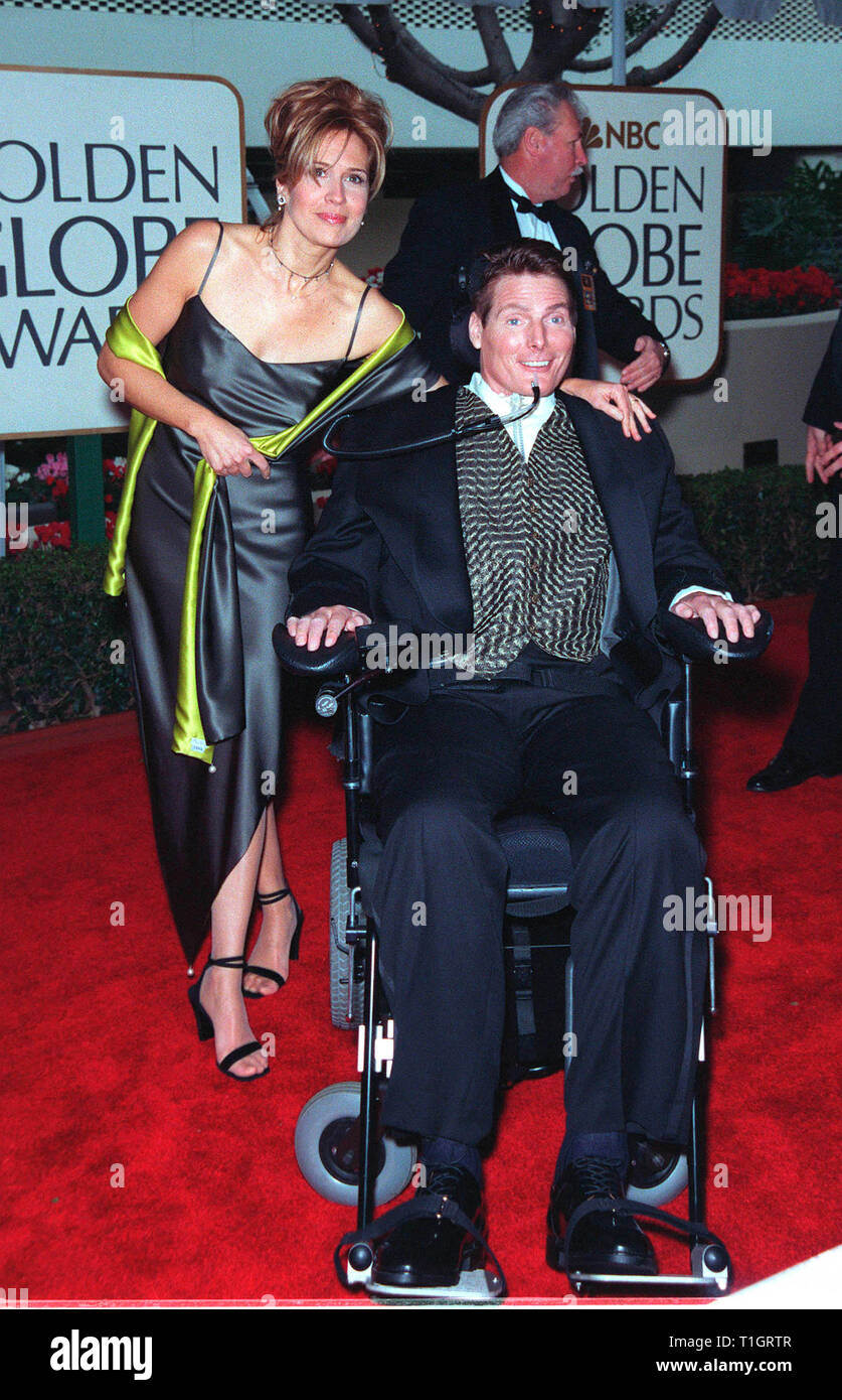 Los Angeles Ca January 24 1999 Actor Christopher Reeve Wife Dana Reeve At The Golden Globe Awards In Beverly Hills He Was Nominated For Best Actor In A Tv Mini Series