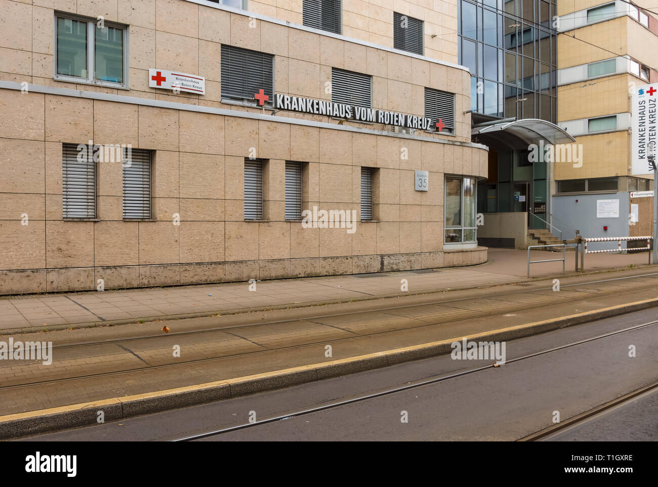 STUTTGART,GERMANY - MARCH 17,2019:Bad Cannstatt This is the old,but modernized Hospital Of The Red Cross,which is in Badstrasse. Stock Photo