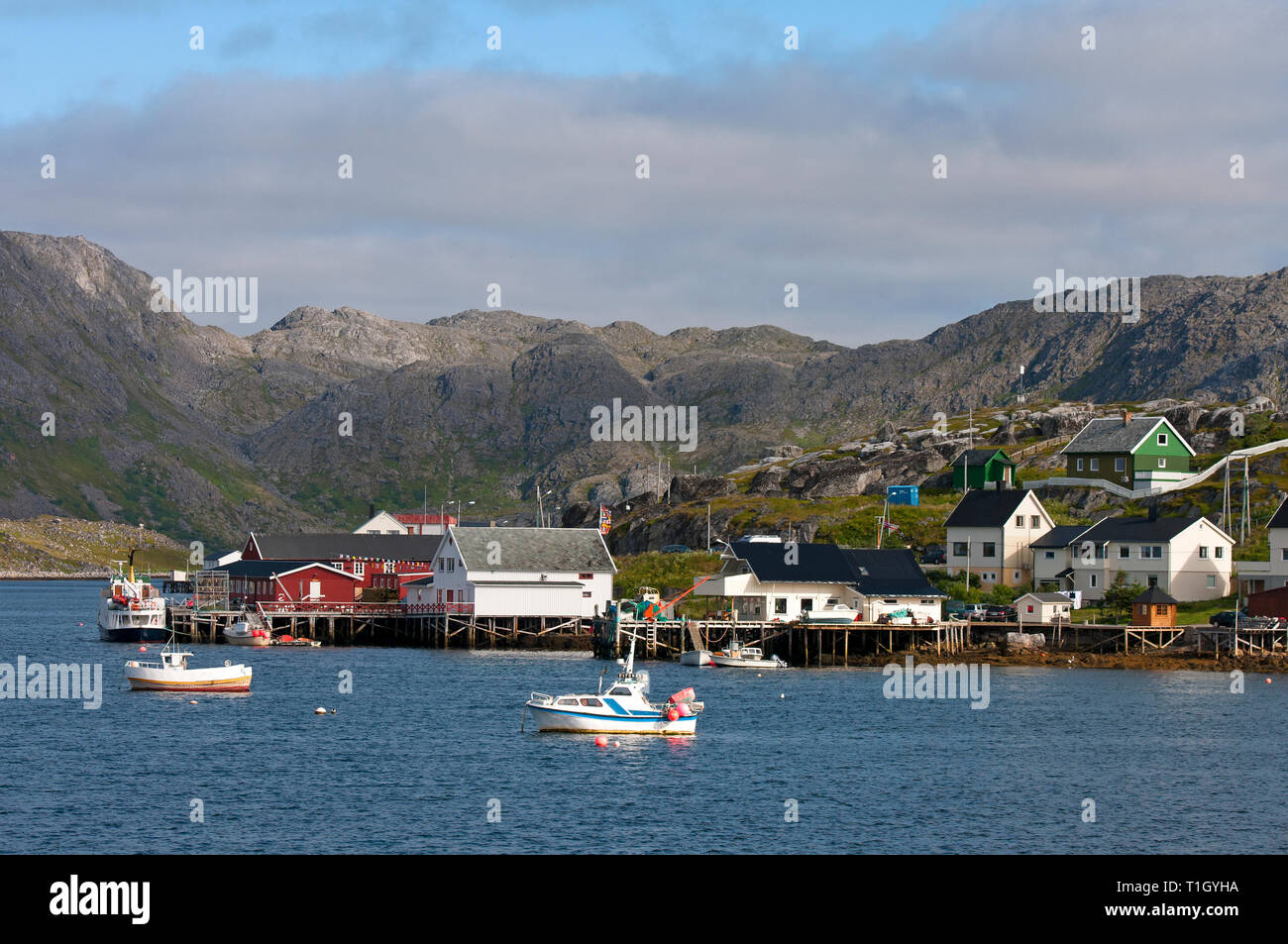 Gjesvaer, fishing village in County Finnmark, Norway Stock Photo