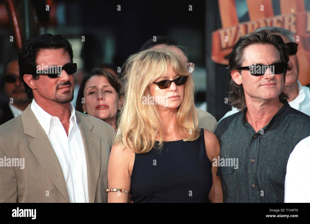 LOS ANGELES, CA. September 30, 1999:   Actors Sylvester Stallone (left), Goldie Hawn & Kurt Russell at Mann's Chinese Theatre in Hollywood where Warner Bros. chairmen & co-CEOs ROBERT A. DALY & TERRY SEMEL had their hand & footprints set in cement.                           © Paul Smith / Featureflash Stock Photo