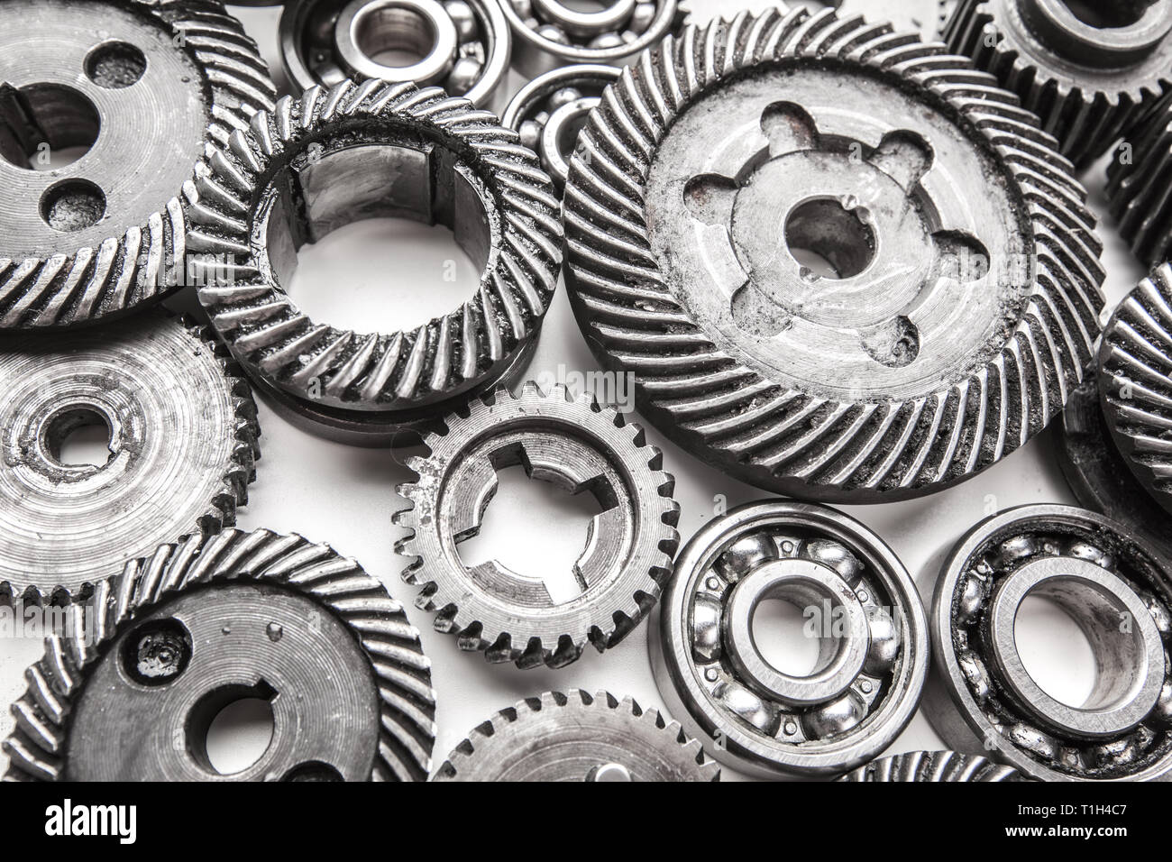 Gear metal wheels, isolated on white background Stock Photo - Alamy