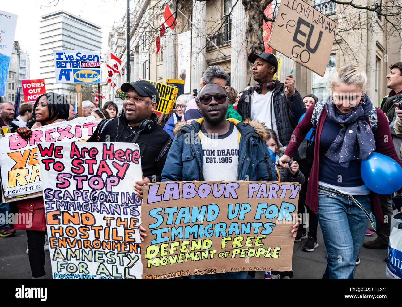 One million people marched through London on Peoples Vote anti-Brexit  protest 23 March 2019 Stock Photo