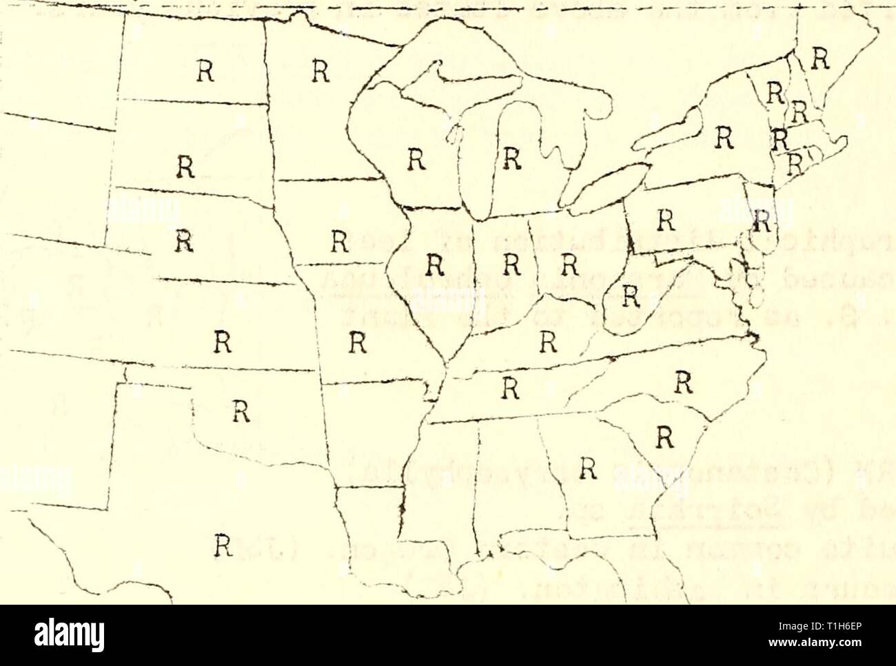 Diseases of forest and shade Diseases of forest and shade trees, ornamental and miscellaneous plants in the United States in 1921  diseasesofforest23mart Year: 1922  EIIi (Ulmus spp.) Anthracnose caused 'by Gnomonia ulmea (Schv/,) Ihum. Vi'f Hampshire Connecticut - more prevalent than during average year. South Carolina Texas - trace, unimportant. Ohio - greatest damage during nidsxanmer 7hen host is in full foliage moisture and temperature favorable to disease during season. Indiana - found over state, moderate amount of damage noticed in a nursery. (HET) Illinois - throughout state, not irr Stock Photo
