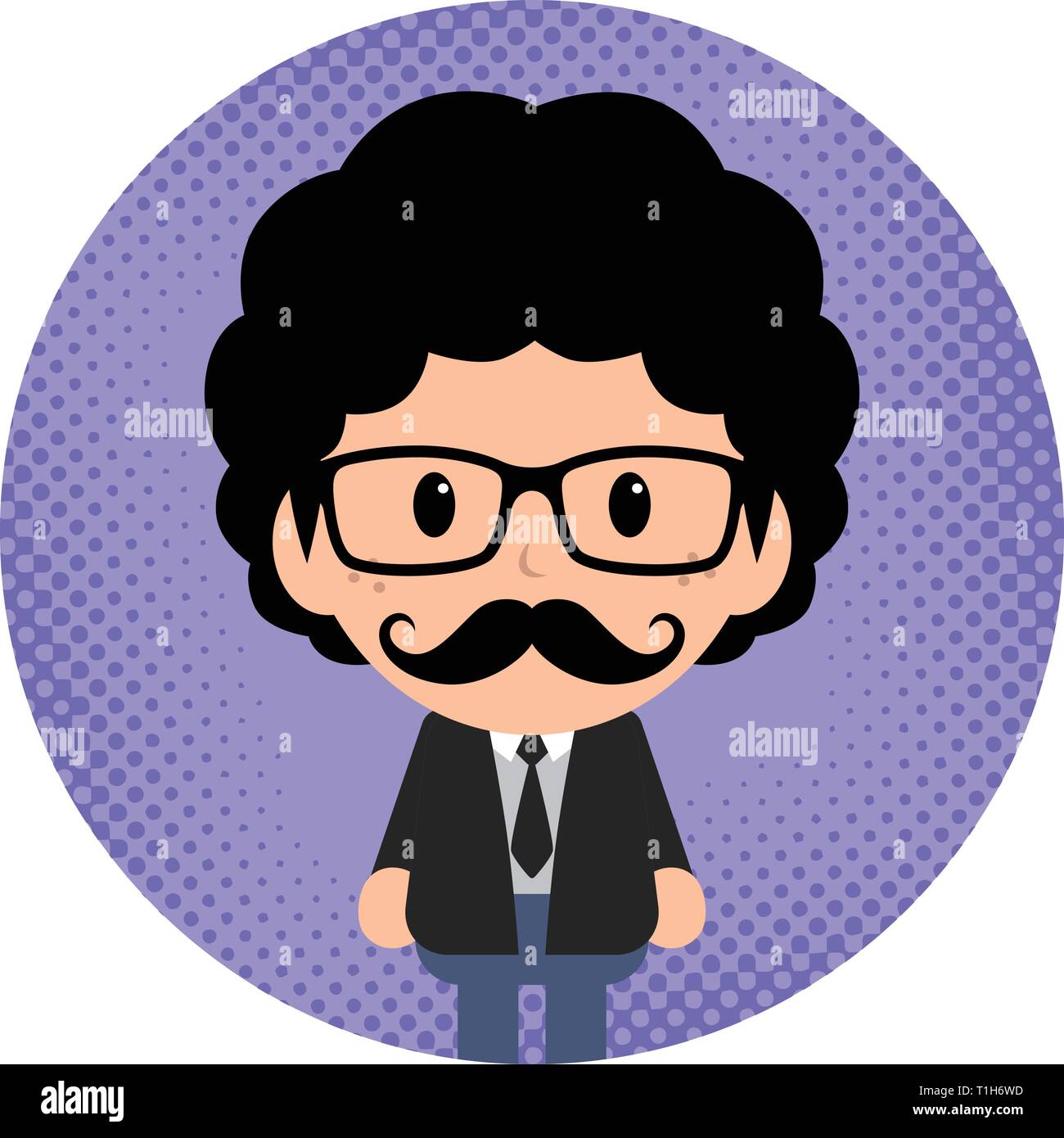 cartoon round avatar picture vector art illustration Stock Vector Image ...