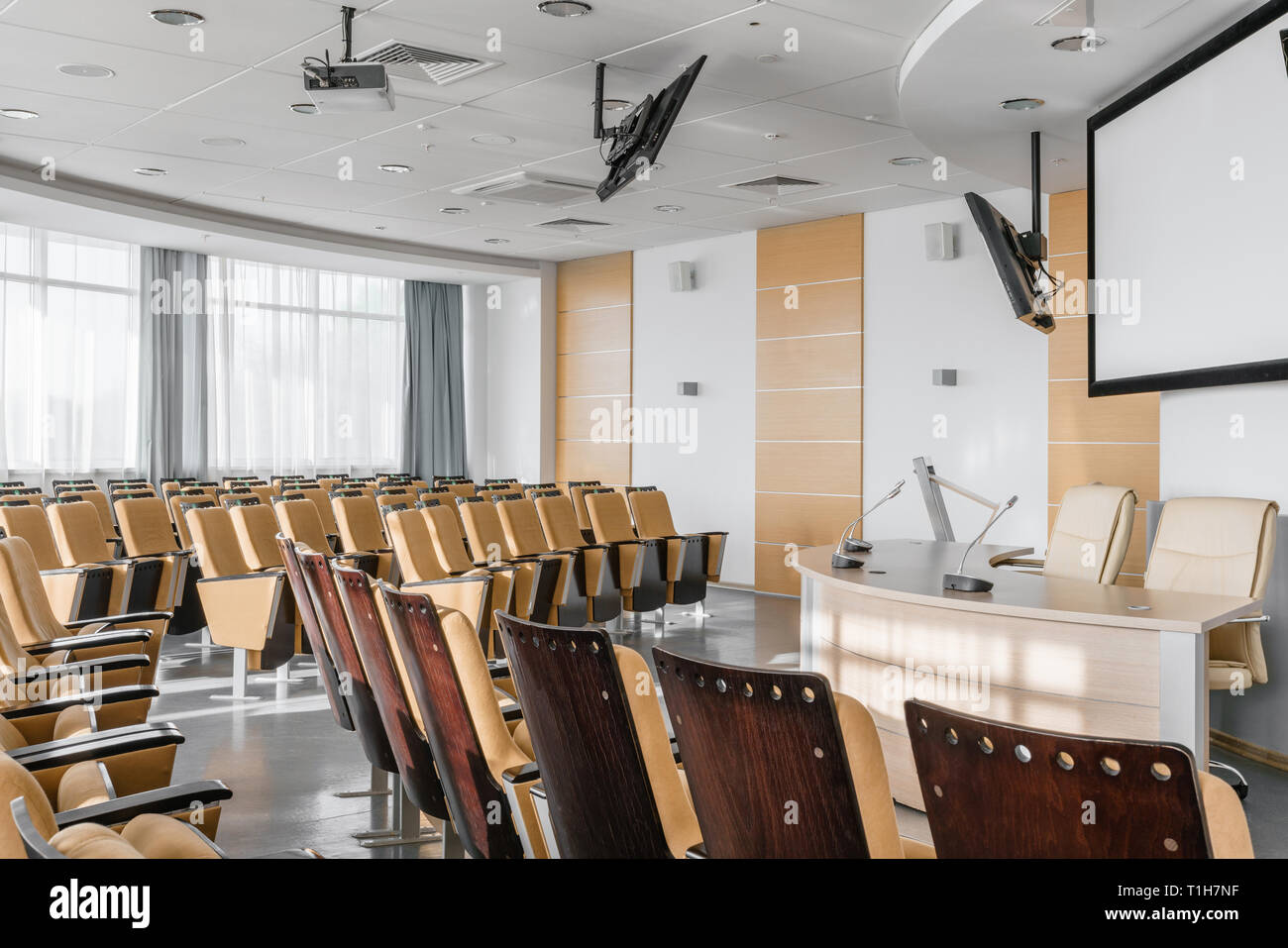 Big Empty Modern Conference Hall In Luxury Hotel Audience