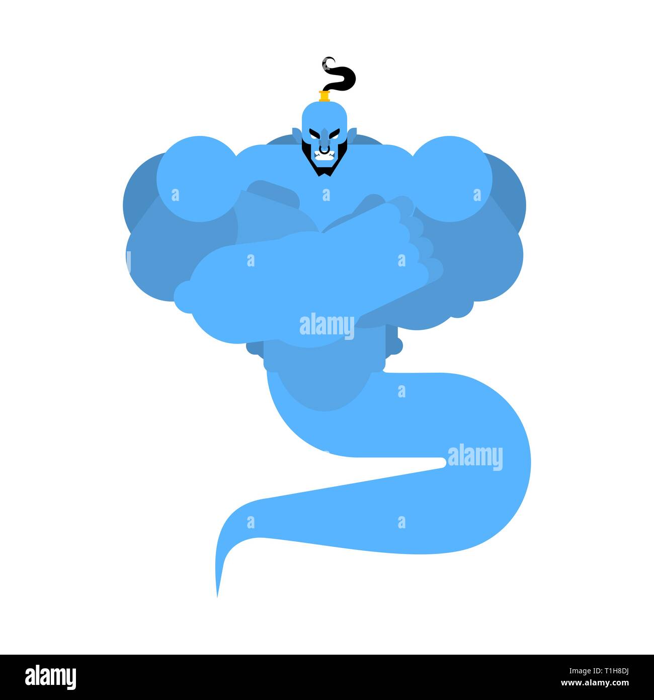 Genie pixel art. Eastern tale 8bit. Vector illustration Stock Vector