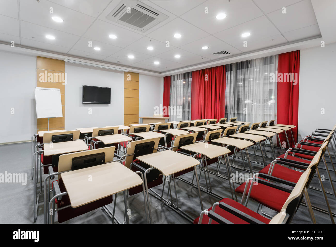 Empty Modern Conference Hall In New Hotel Room For Training