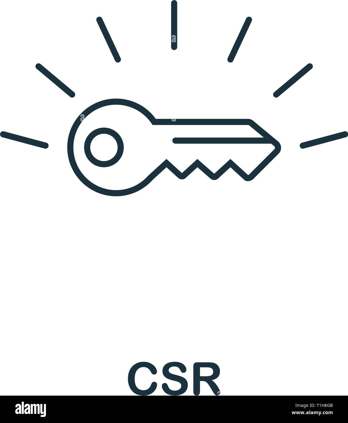 Csr icon. Thin line design symbol from business ethics icons collection. Pixel perfect csr icon for web design, apps, software, print usage. Stock Vector