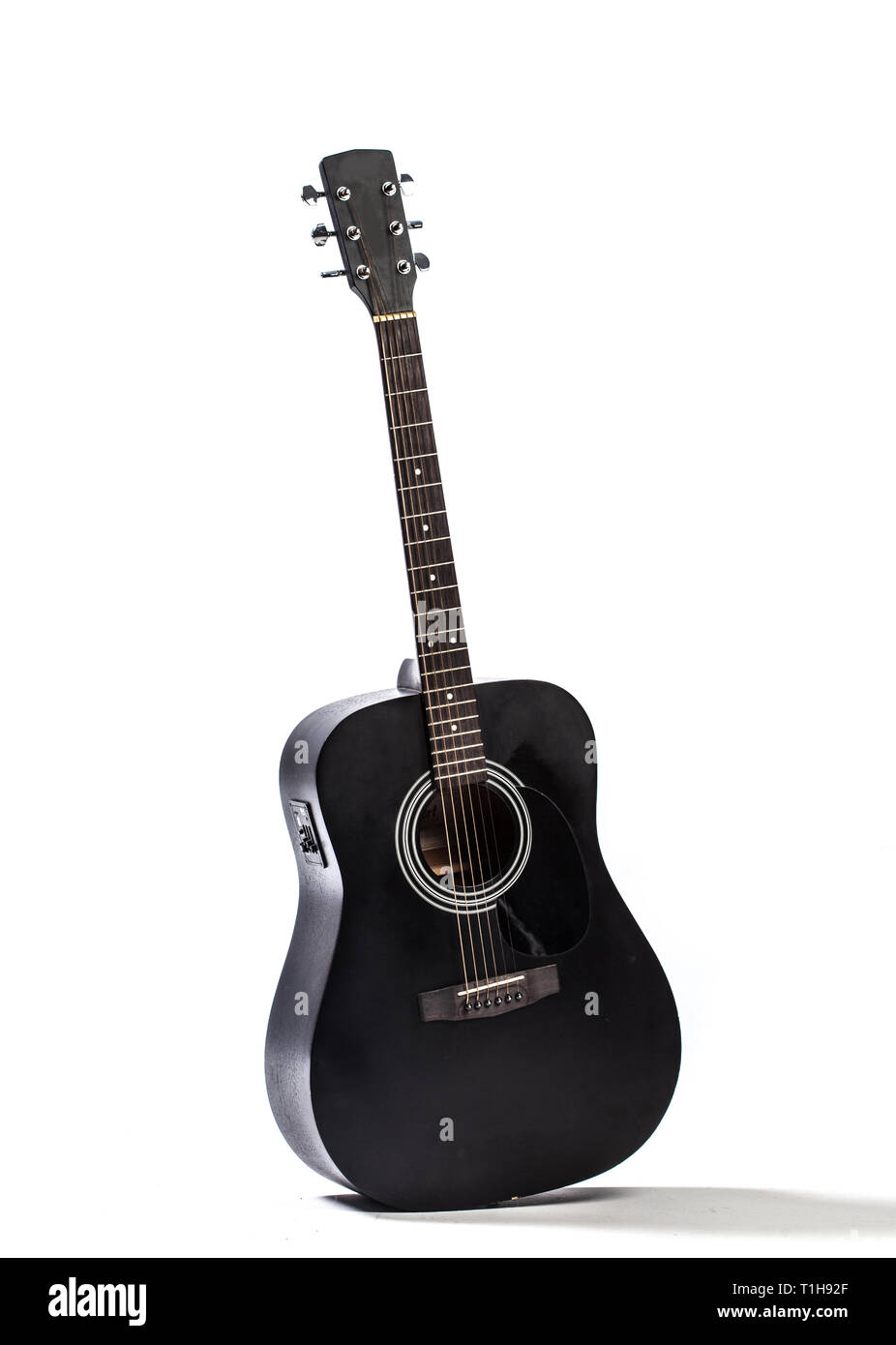 Black acoustic guitar Stock Photo Alamy