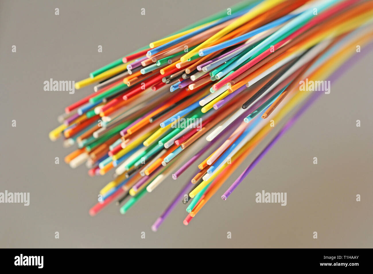 Fiber optical network cable close up Stock Photo