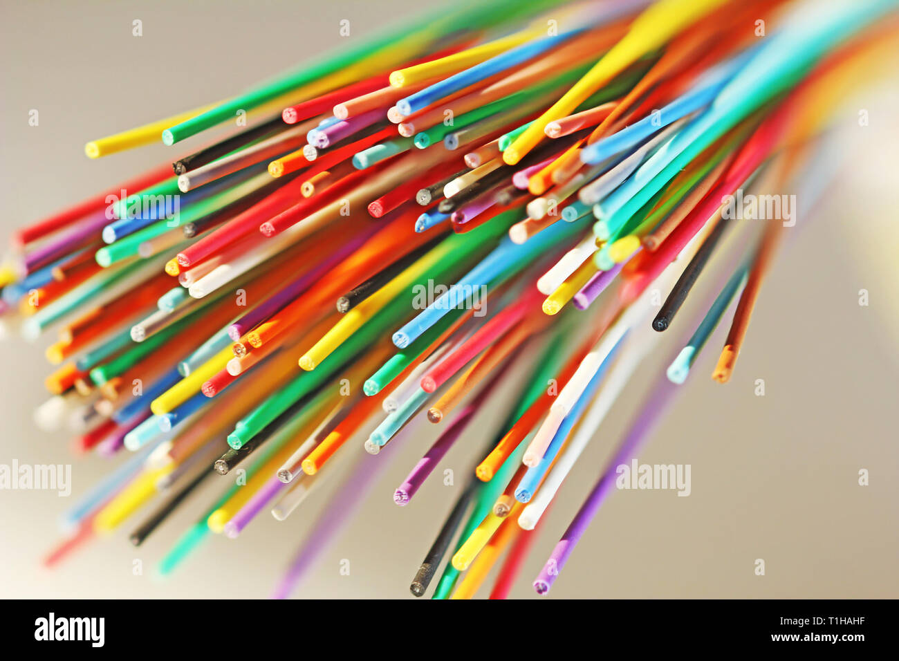 Fiber optical network cable close up Stock Photo