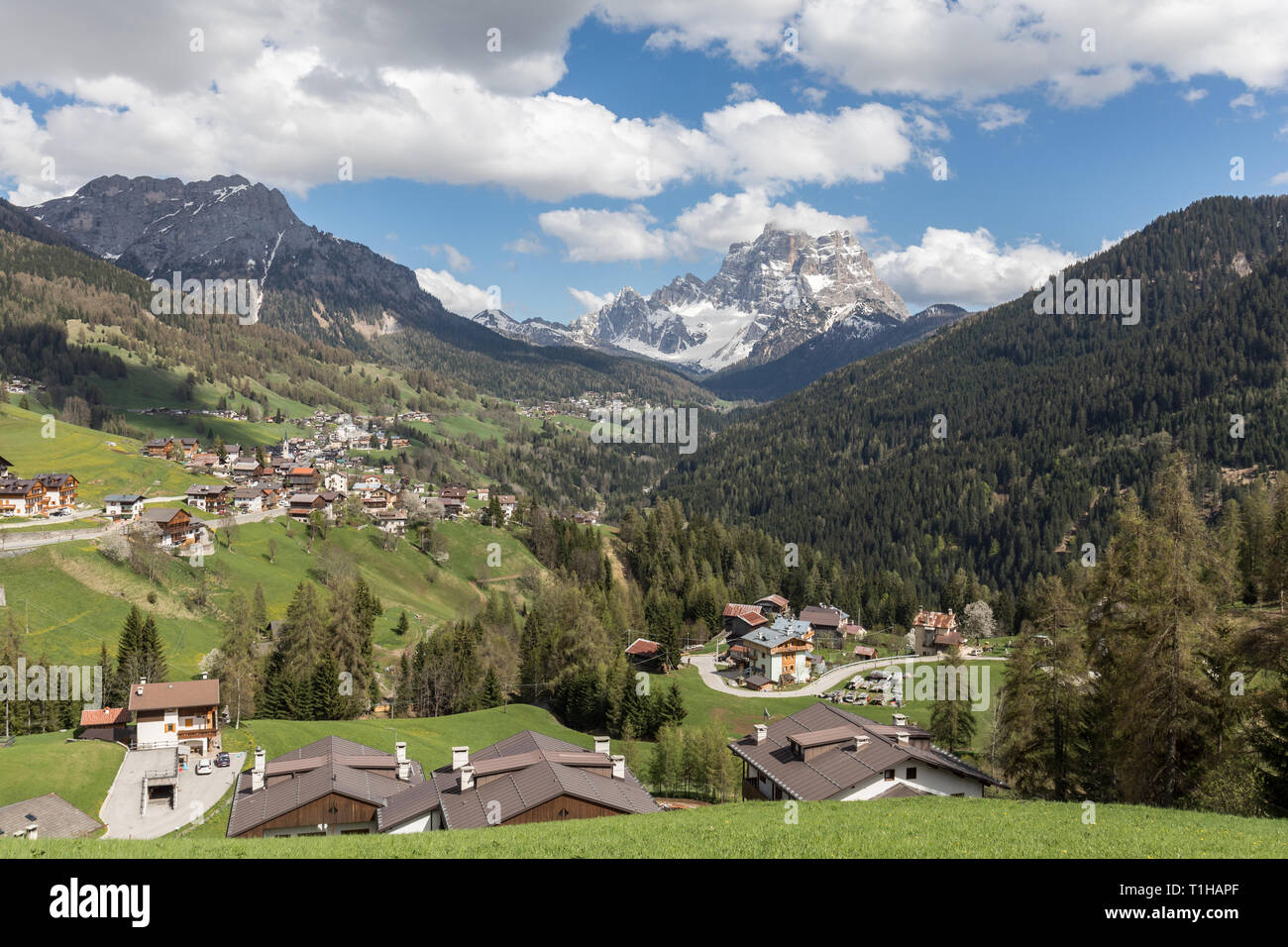 Dolomites, Italy. View from Colle Santa Lucia towards Monte Pelmo Stock Photo