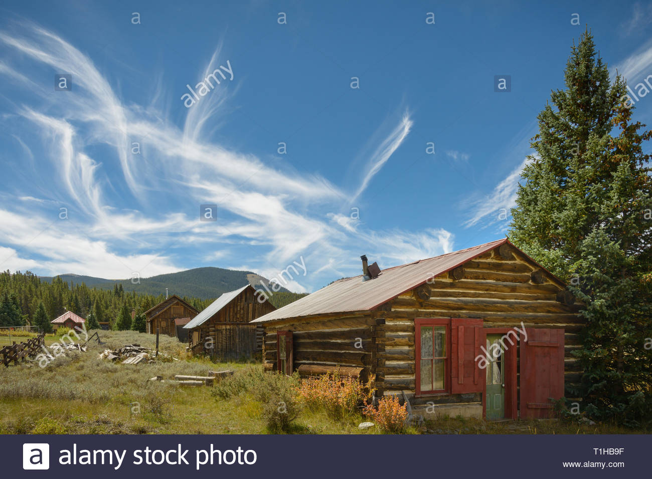 An Old Log Cabin In Tin Cup Colorado Is Decorated With Lace