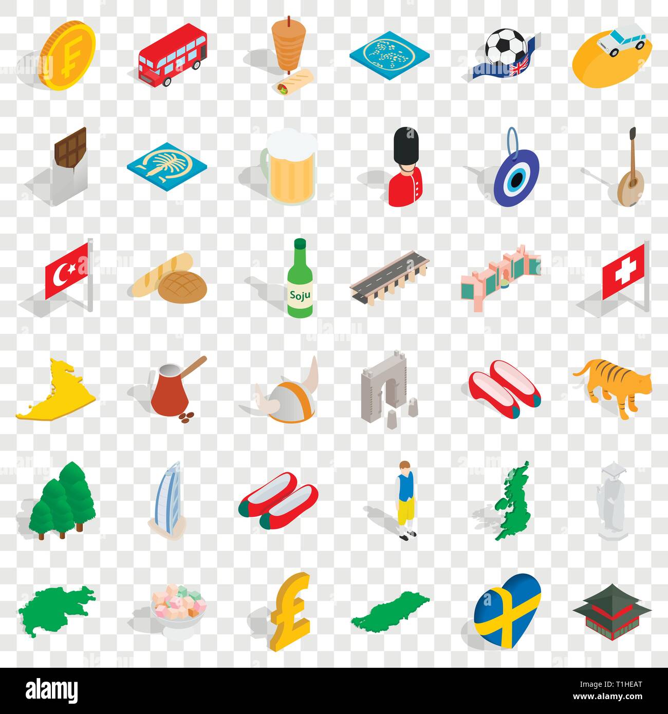World icons set, isometric style Stock Vector