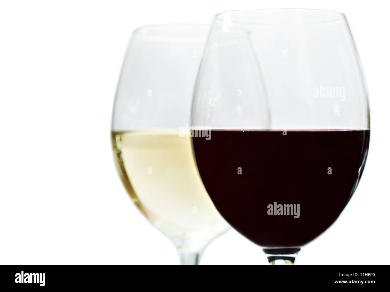 wine glasses on the table Stock Photo