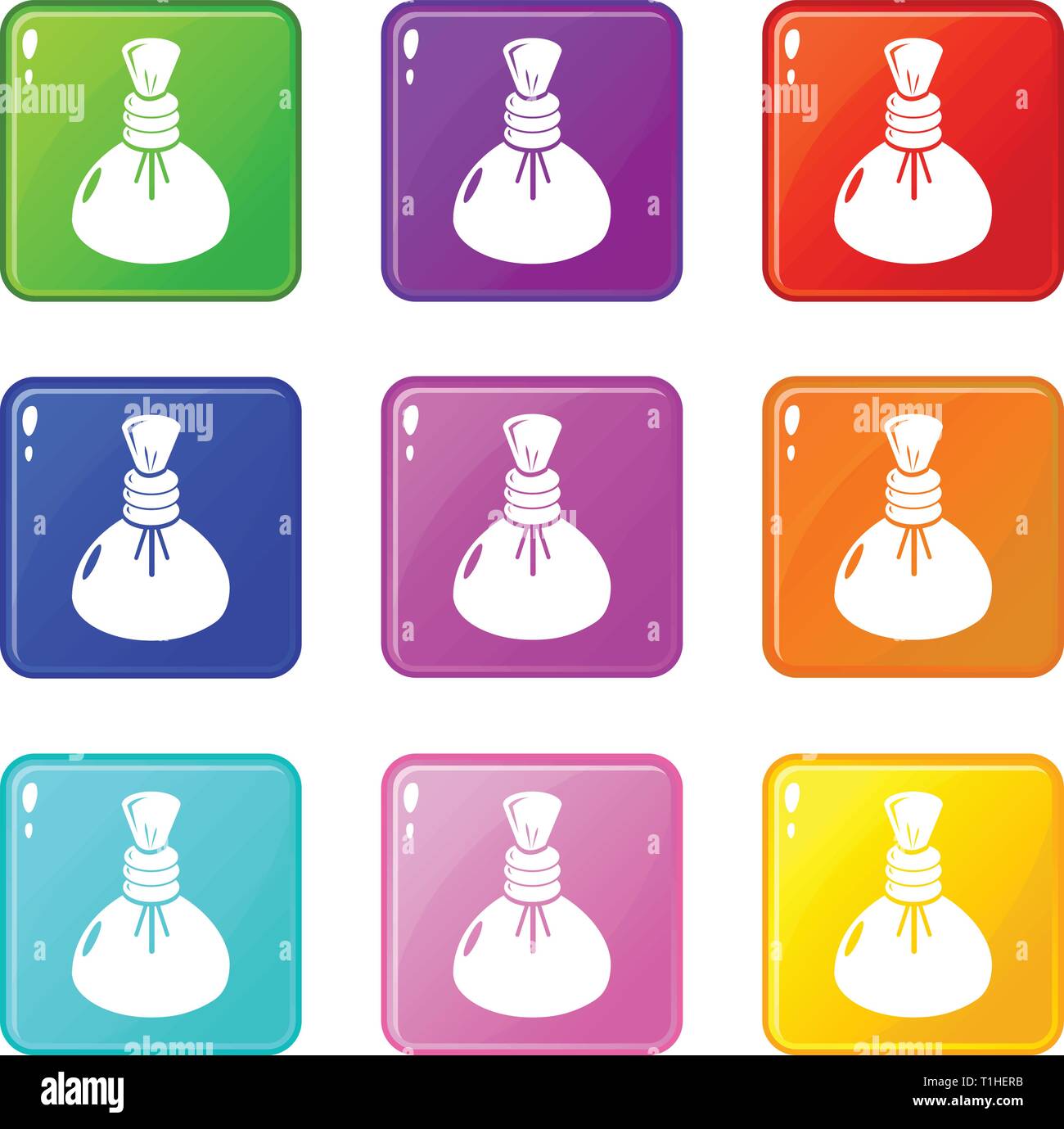 Spa hot compress icons set 9 color collection Stock Vector Image & Art ...