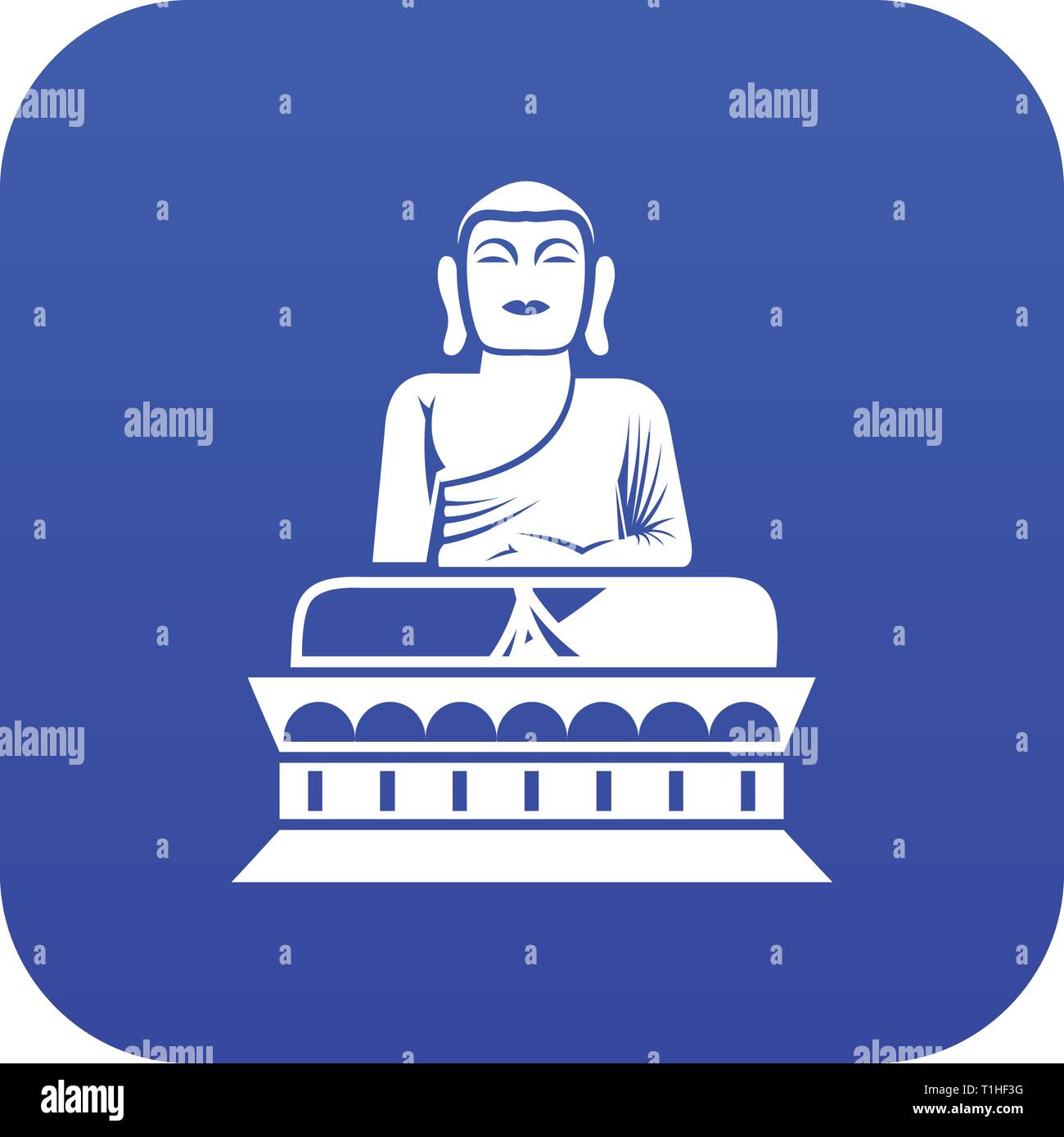 Buddha statue icon digital blue Stock Vector Image & Art - Alamy